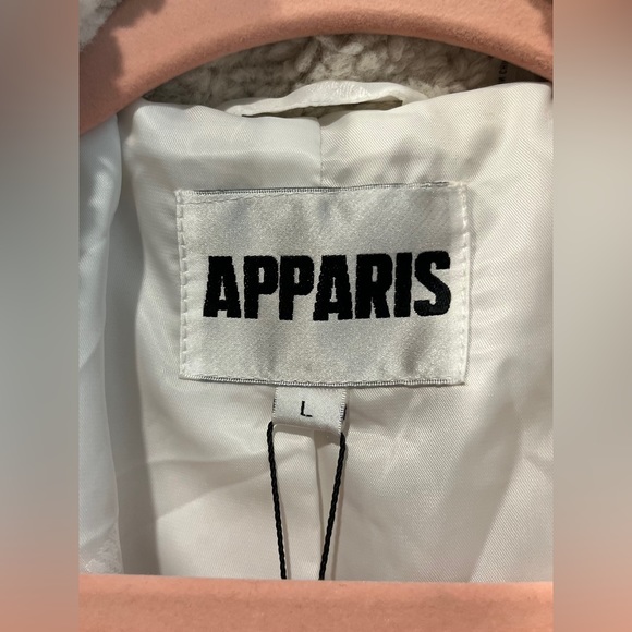 NWT Apparis Anouck Faux Shearling Fur Ivory Jacket 100% Recycled Poly Size Large - Picture 7 of 14